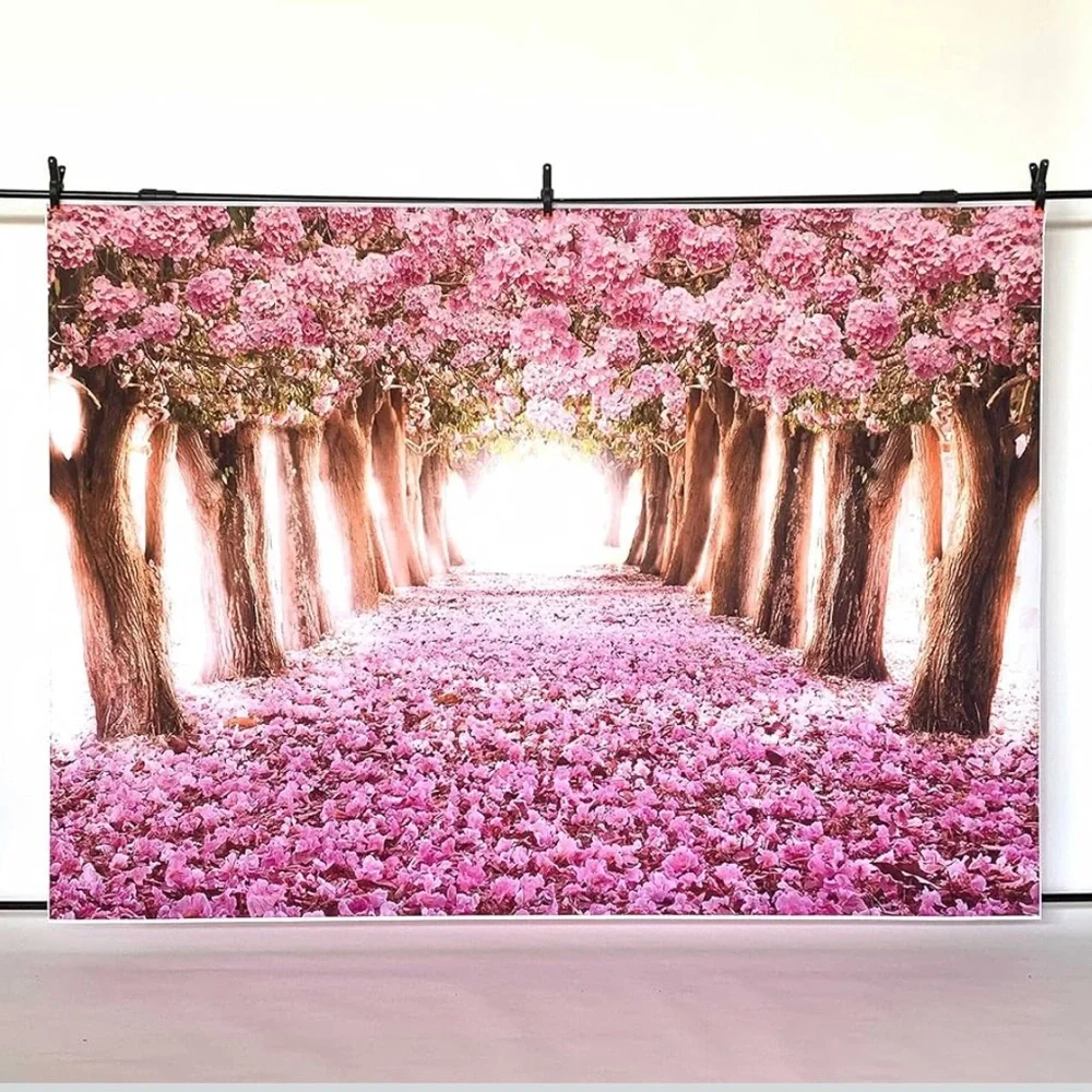 Cherry Blossom Pathway Wall Art 7 x 5 feet backdrop cloth for pictures
